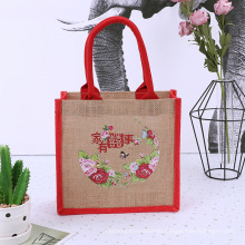 Promotional Gift Eco-Friendly Durable Reusable Jute Tote Bag with Customized Logo Printed